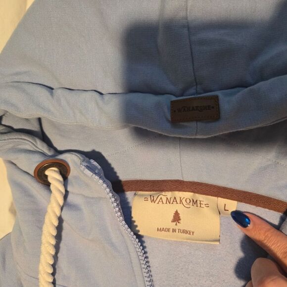 Wanakome Light Blue Cowl Neck Sweater - Picture 7 of 7